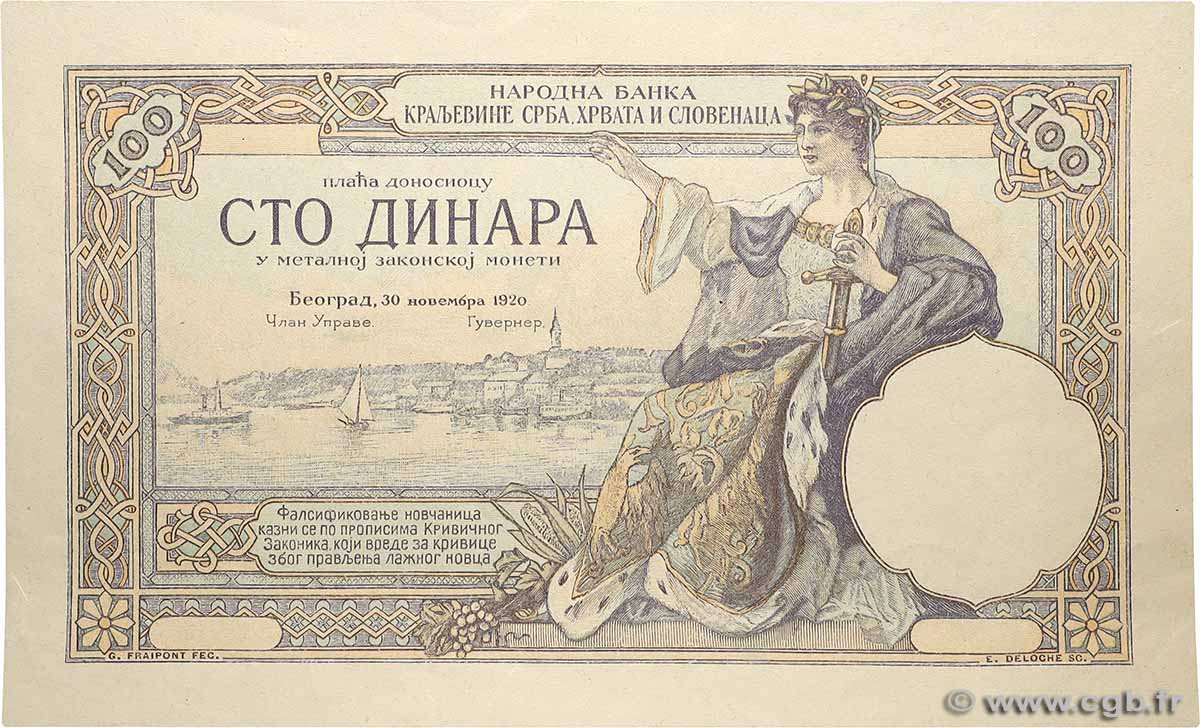 100 Dinara Épreuve JUGOSLAWIEN 1920 P.022p ST