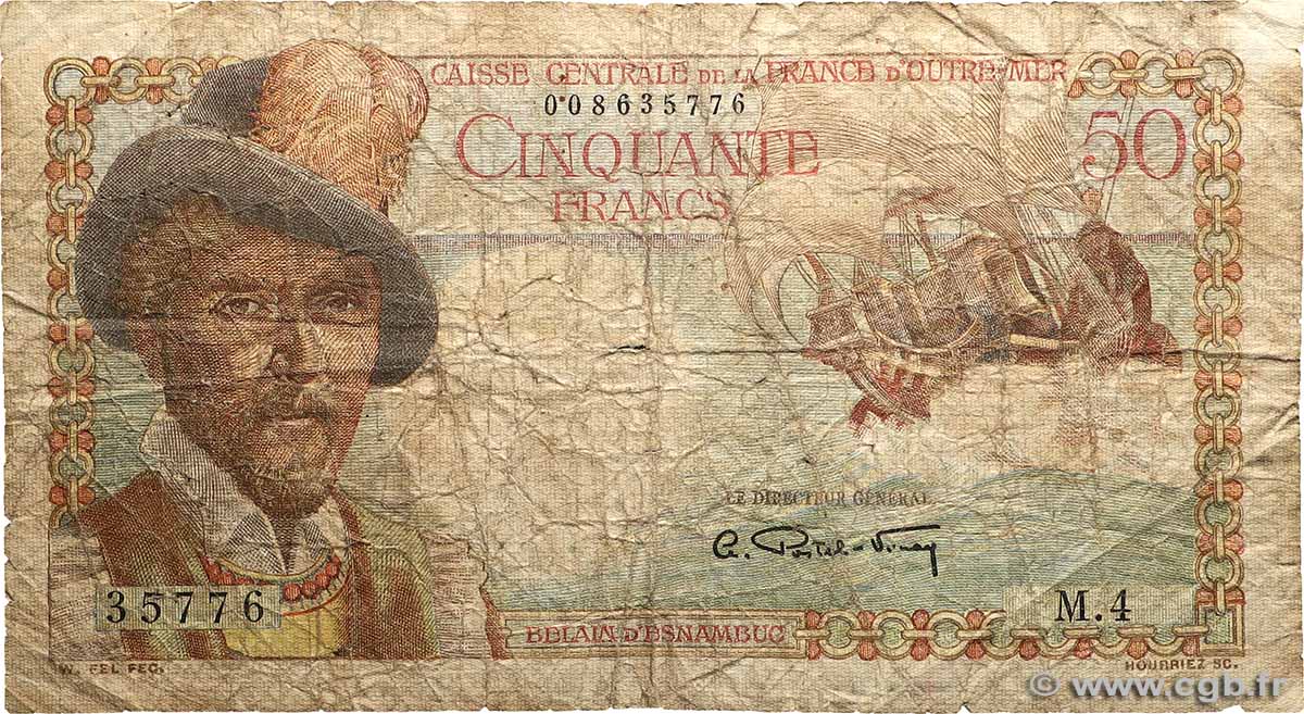 50 Francs Belain d Esnambuc SAINT PIERRE ET MIQUELON 1946 P.21 B