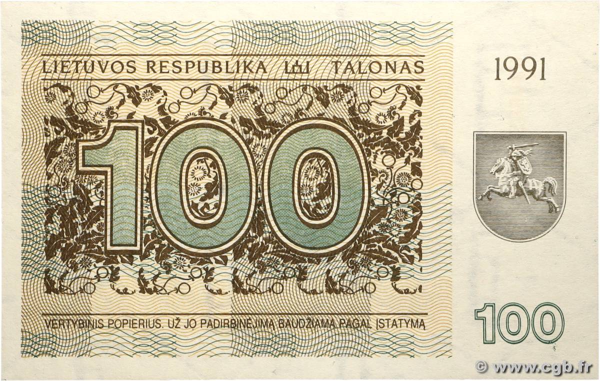 100 Talonas LITUANIE 1991 P.38b NEUF