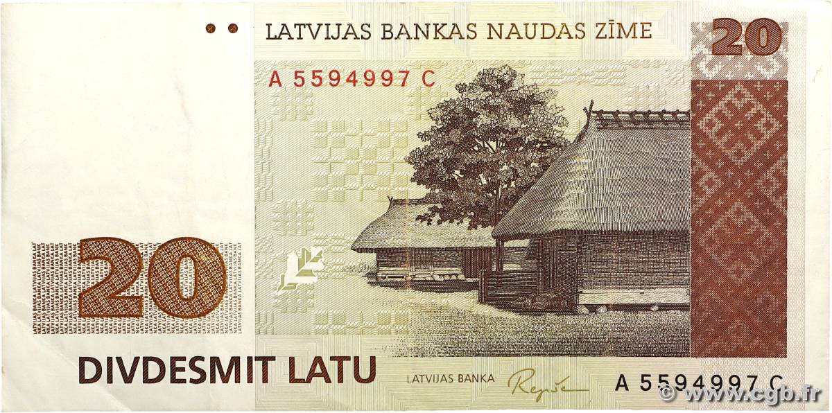 20 Latu LETTONIE 1992 P.45 TTB