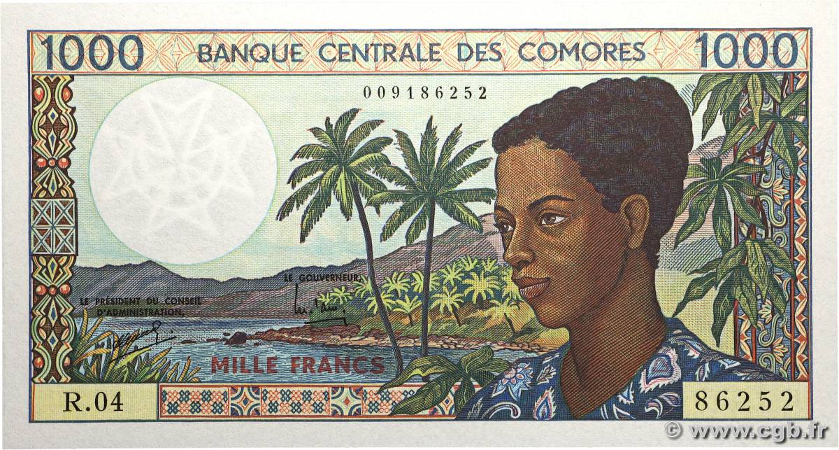 1000 Francs COMORES 1994 P.11b pr.NEUF