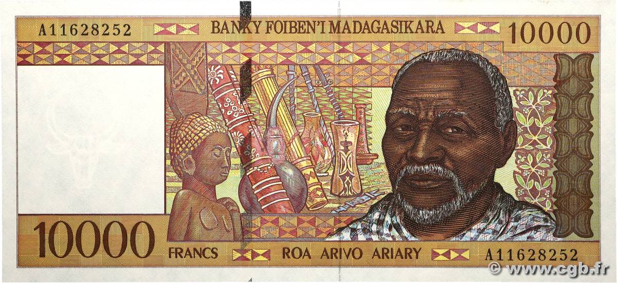 10000 Francs - 2000 Ariary MADAGASCAR 1995 P.079a NEUF