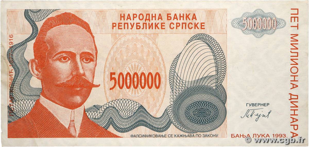 5000000 Dinara BOSNIE HERZÉGOVINE 1993 P.156a TTB