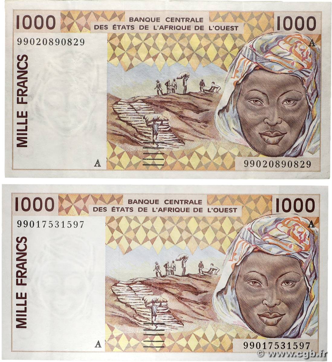 1000 Francs Lot ÉTATS DE L AFRIQUE DE L OUEST 1999 P.111Ai TTB+