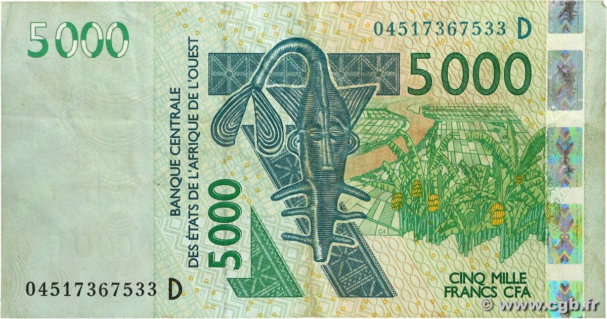 5000 Francs ÉTATS DE L AFRIQUE DE L OUEST 2004 P.417Db TB+