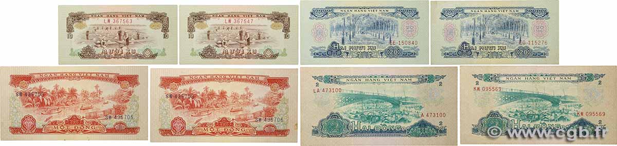 10 et 20 Xu, 1 et 2 Dong Lot VIET NAM SOUTH 1966 P.37a, P.38a, P.40a et P.41a XF