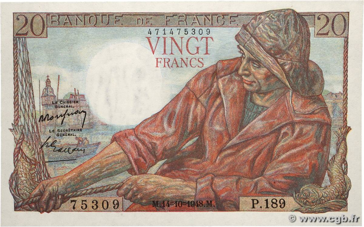 20 Francs PÊCHEUR FRANCE 1948 F.13.13 NEUF