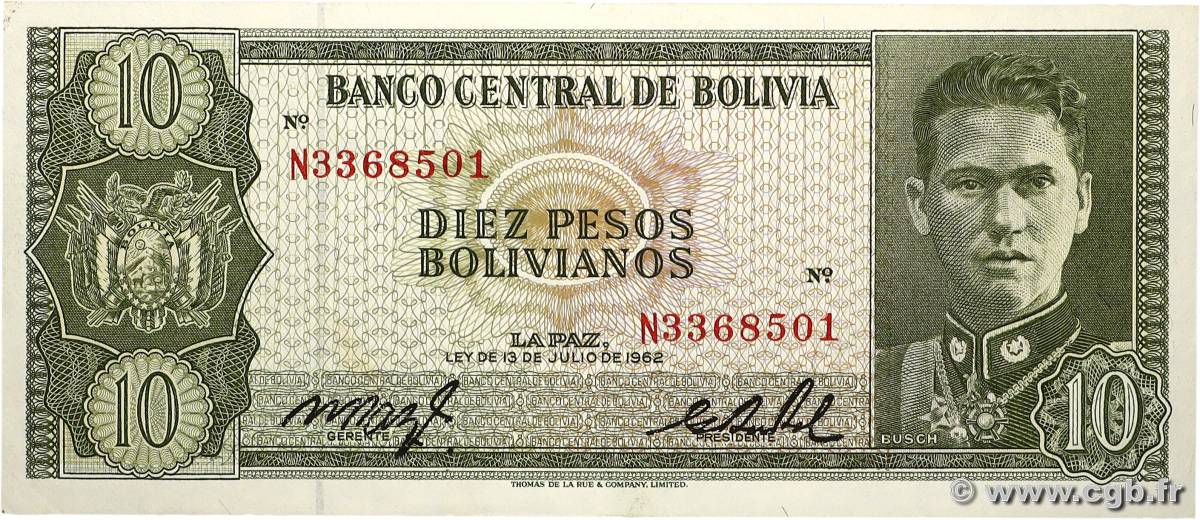Lot de 13 Billets Lot BOLIVIA 1962 P.LOT VF