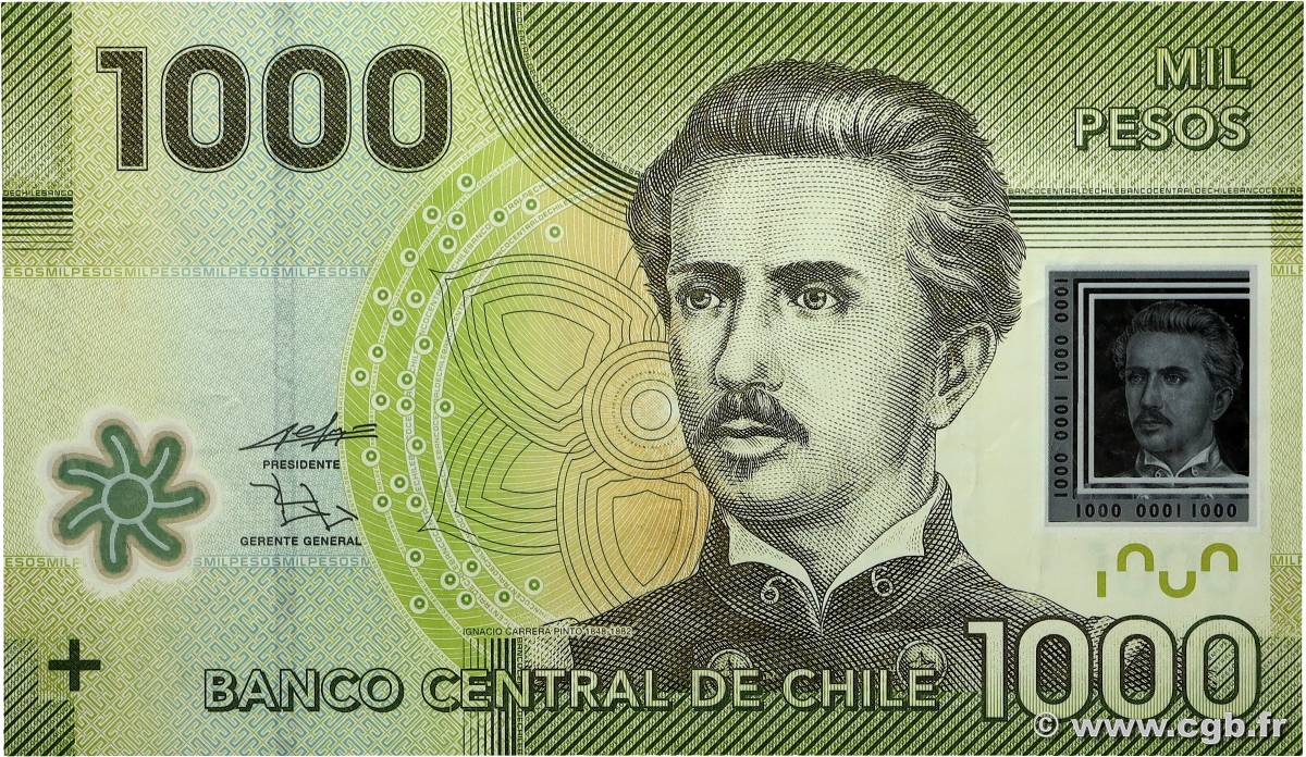 1000 Pesos CHILI 2010 P.161a TTB+