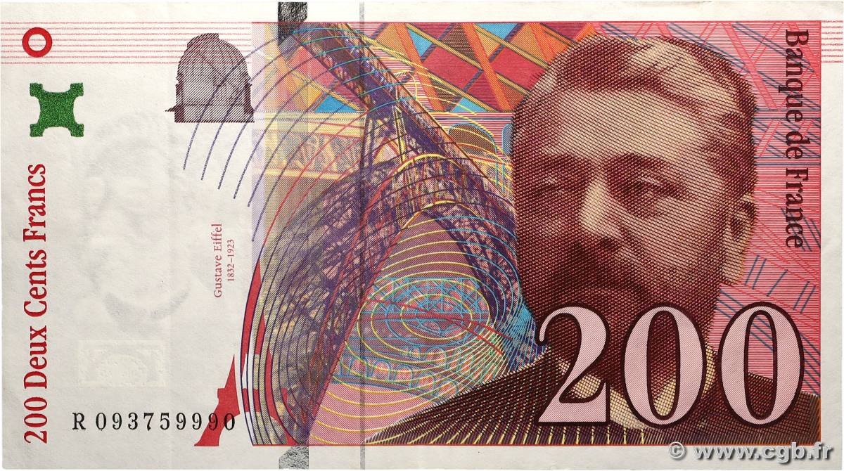 200 Francs EIFFEL FRANCE 1999 F.75.05 VF+