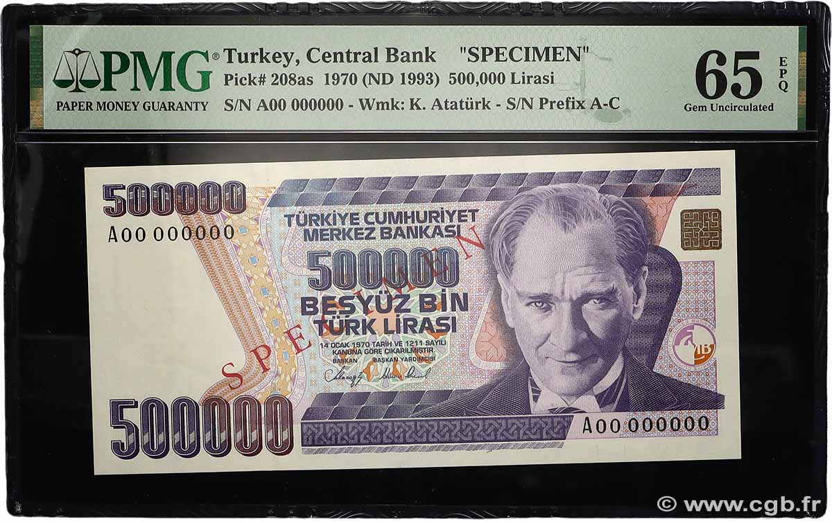 500000 Lirasi Spécimen TURKEY 1993 P.208as UNC