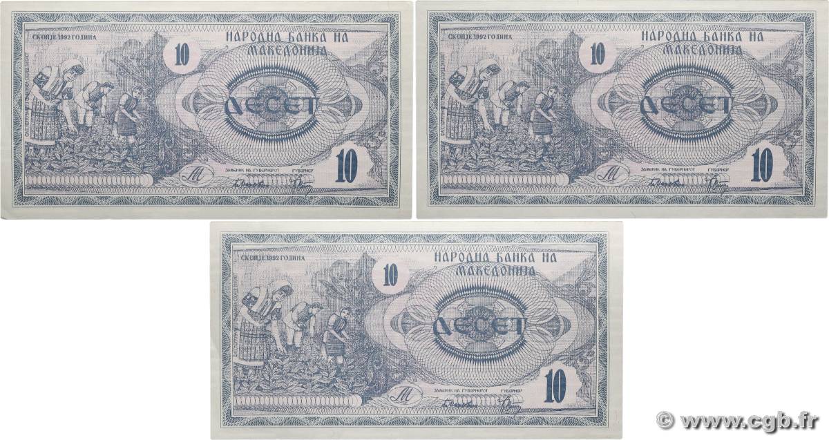 10 Denari Lot MACÉDOINE DU NORD 1992 P.01a NEUF