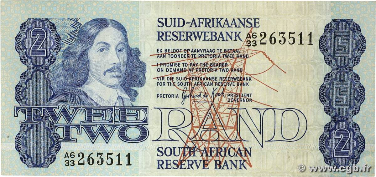 2 Rand SüDAFRIKA 1990 P.118b VZ
