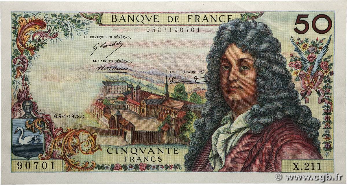 50 Francs RACINE FRANCE 1973 F.64.22 SUP+