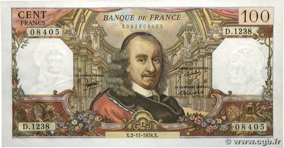 100 Francs CORNEILLE FRANCE 1978 F.65.64 pr.NEUF