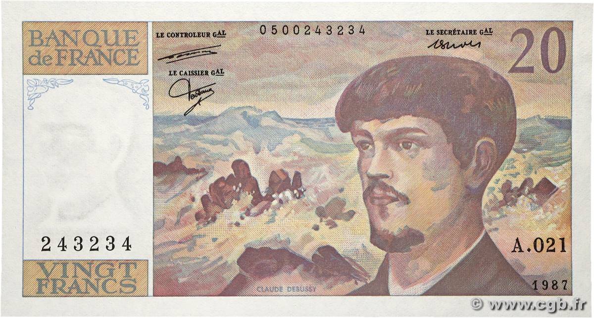 20 Francs DEBUSSY FRANCE 1987 F.66.08A21 pr.NEUF