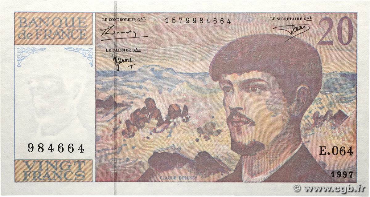 20 Francs DEBUSSY Modifié FRANCE 1997 F.66ter.02-64 NEUF