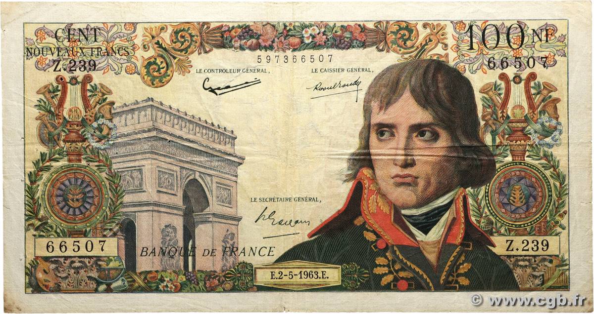 100 Nouveaux Francs BONAPARTE FRANCE 1963 F.59.21 TB