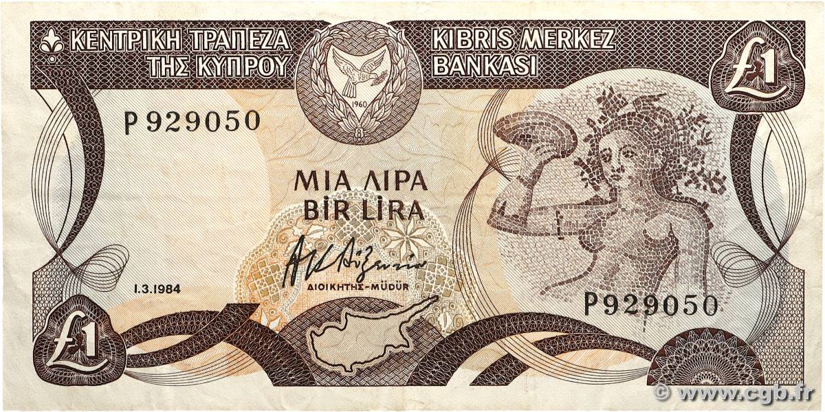 1 Pound CHYPRE 1984 P.50 TB+