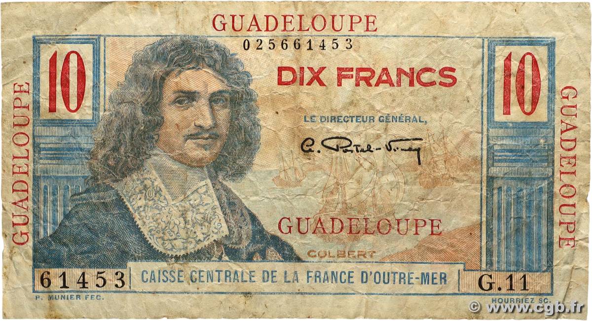 10 Francs Colbert GUADELOUPE 1946 P.32 B