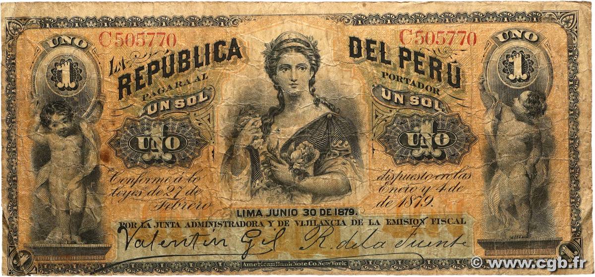 1 Sol PERU 1879 P.001 VG