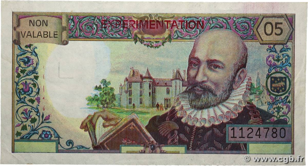 05 Francs MONTAIGNE échantillon Épreuve FRANKREICH 1978 EC.1987.01a fSS