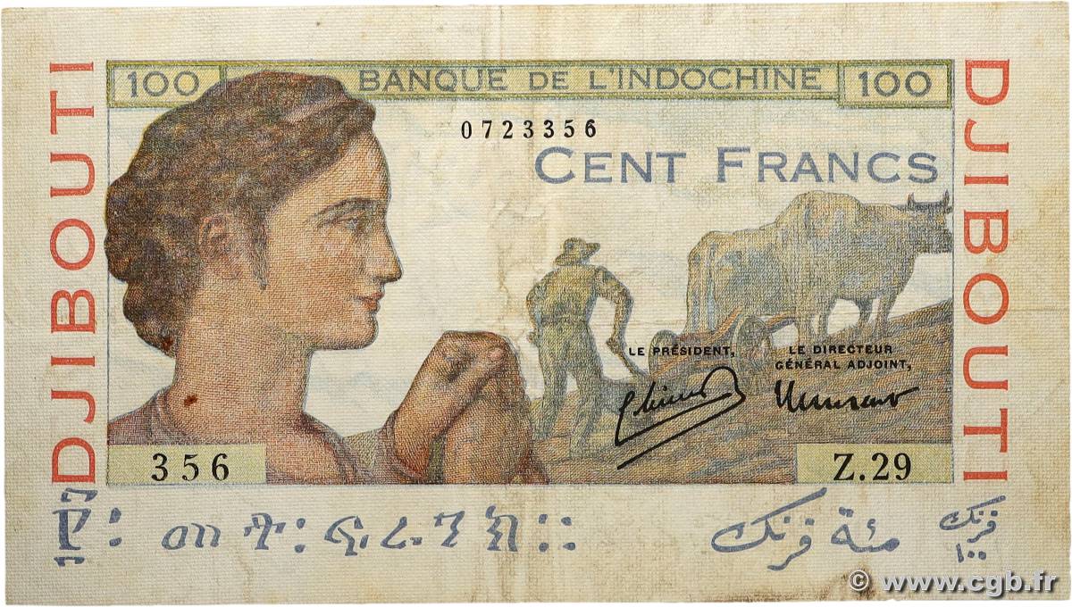 100 Francs DSCHIBUTI 1946 P.19A fSS