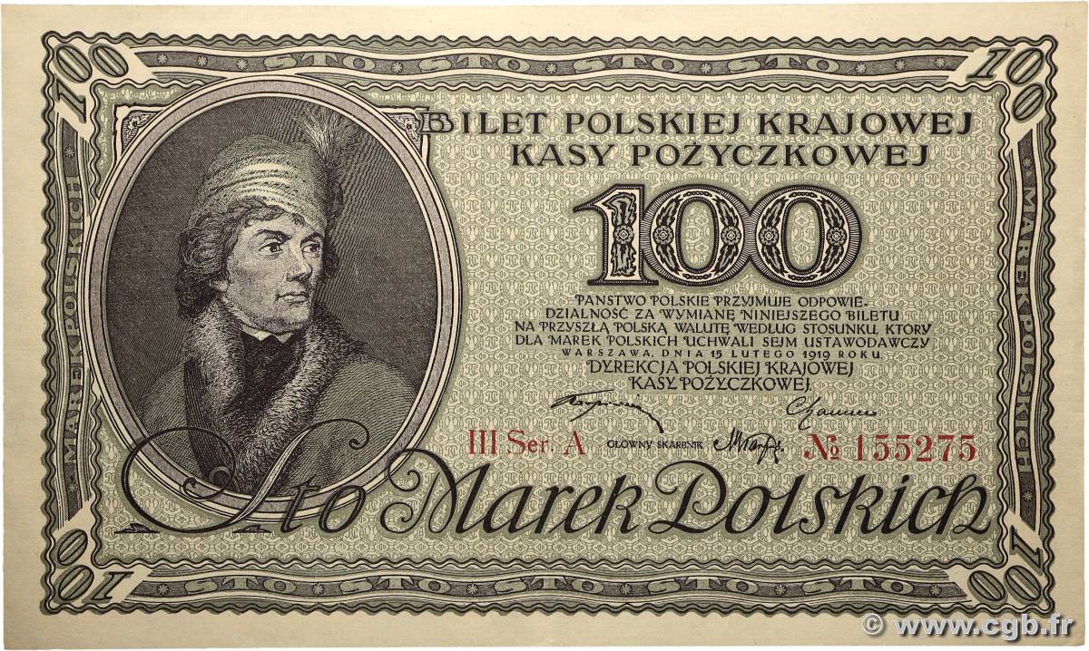100 Marek POLEN 1919 P.017c VZ