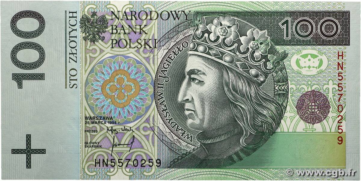 100 Zlotych POLEN 1994 P.176a ST