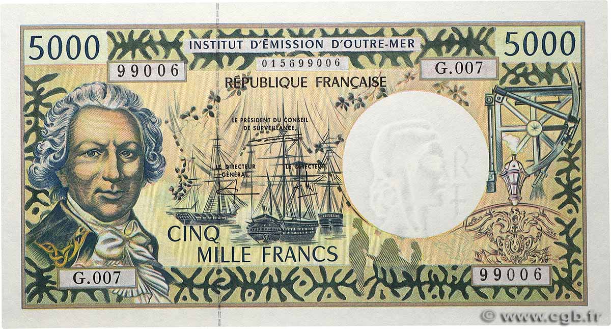 5000 Francs FRENCH PACIFIC TERRITORIES 1995 P.03c UNC-