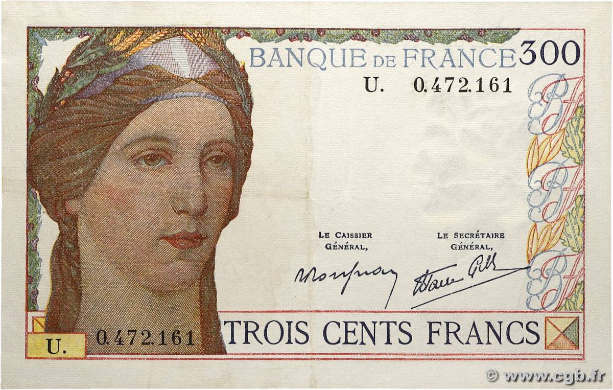 300 Francs FRANKREICH 1939 F.29.03 SS