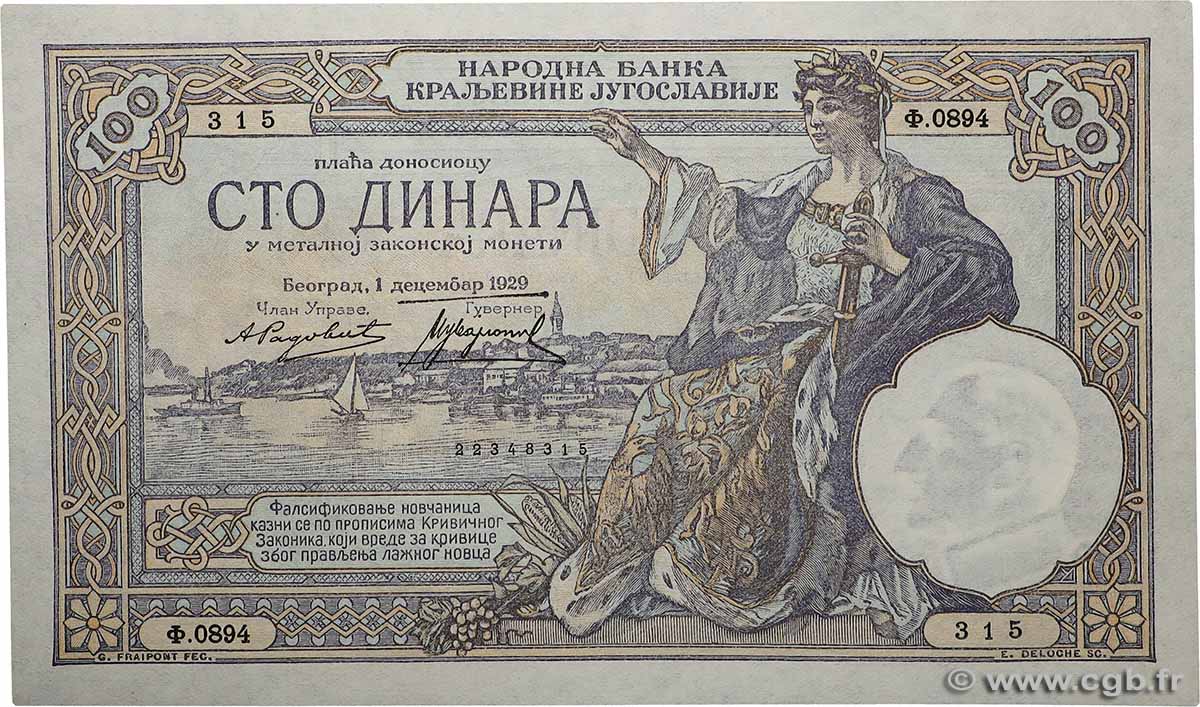 100 Dinara JUGOSLAWIEN 1929 P.027b ST