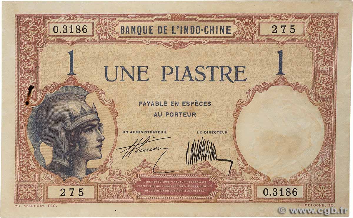 1 Piastre FRENCH INDOCHINA 1919 P.048b XF-