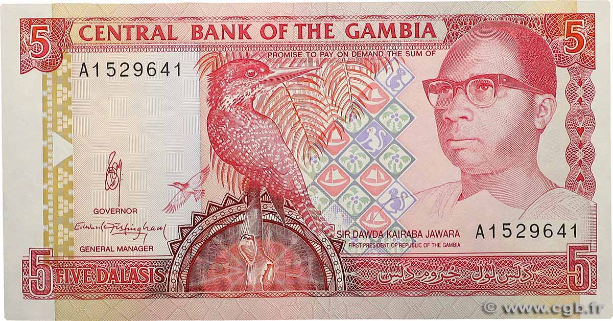 5 Dalasis GAMBIE 1991 P.12a SPL