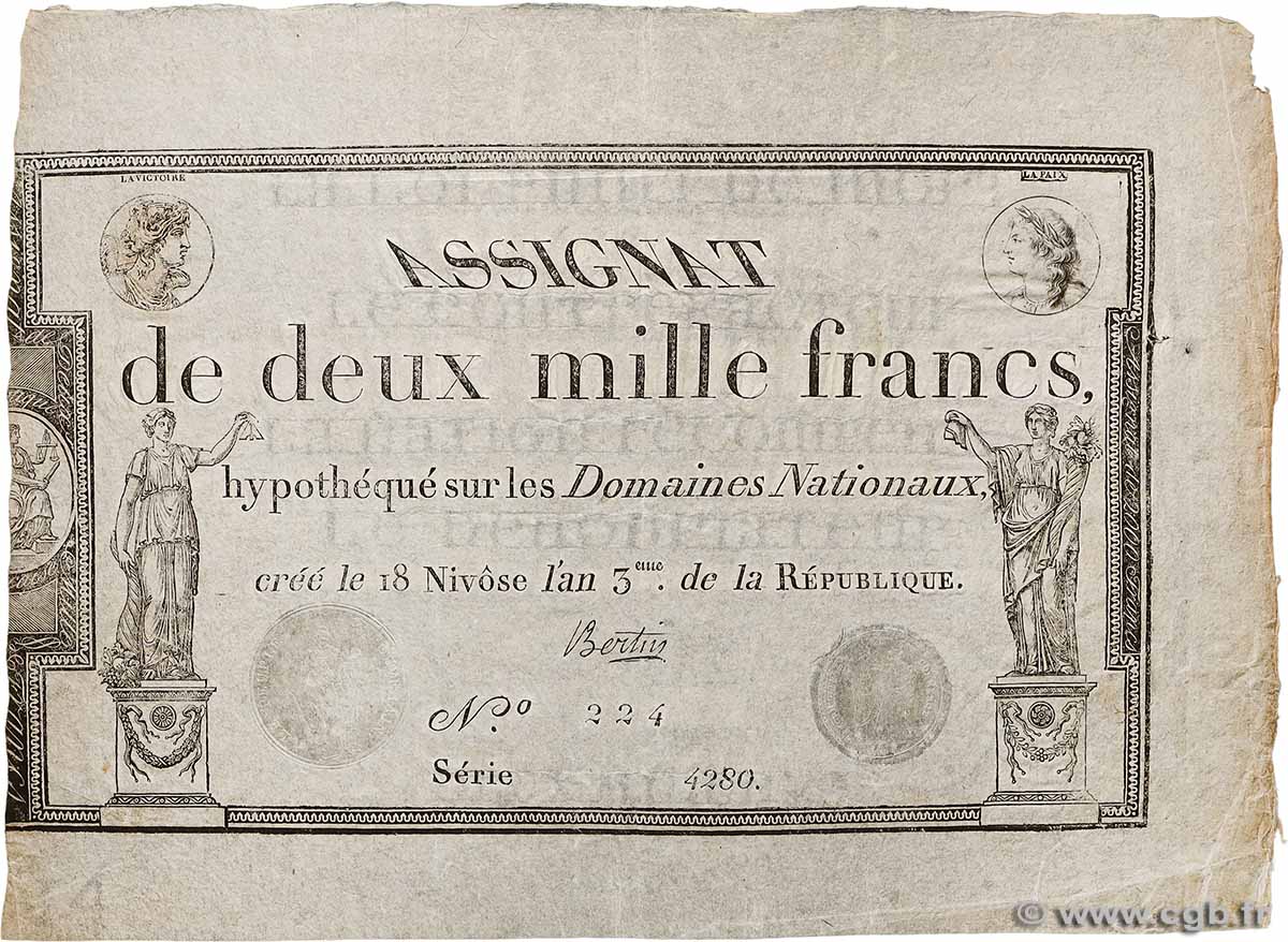 2000 Francs FRANCE 1795 Ass.51a XF+
