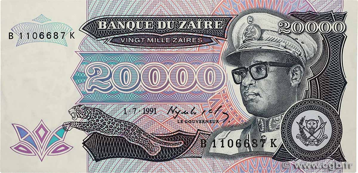 20000 Zaïres ZAÏRE 1991 P.39a NEUF