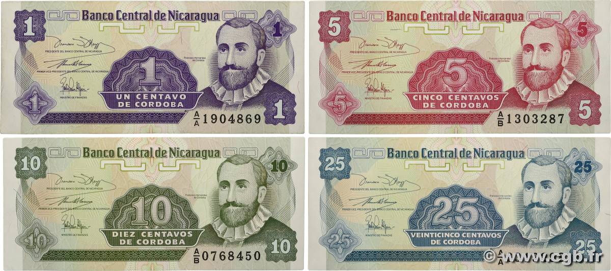 1, 5, 10 et 20 Centavos Lot NICARAGUA 1991 P.167 à P.170 pr.NEUF