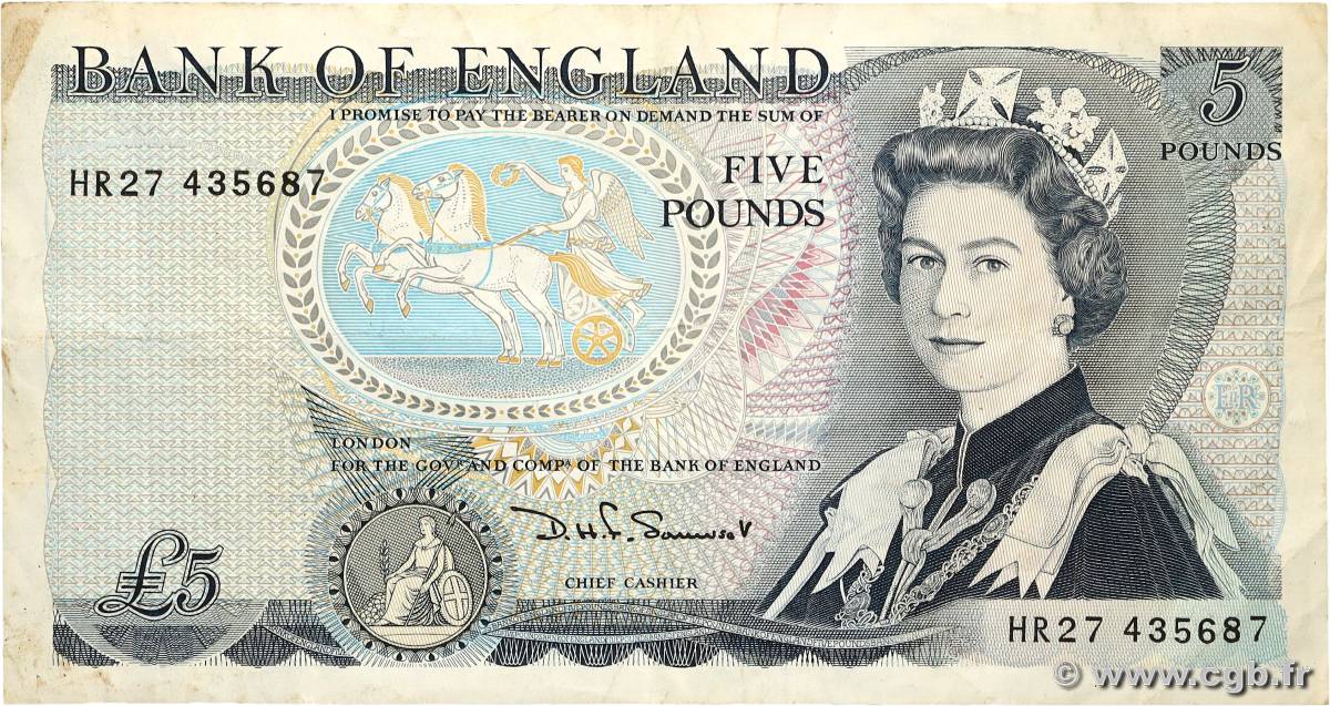 5 Pounds ANGLETERRE 1980 P.378c pr.TTB