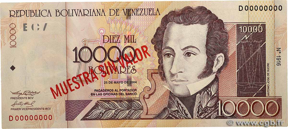 10000 Bolivares Spécimen VENEZUELA 2004 P.085ds ST