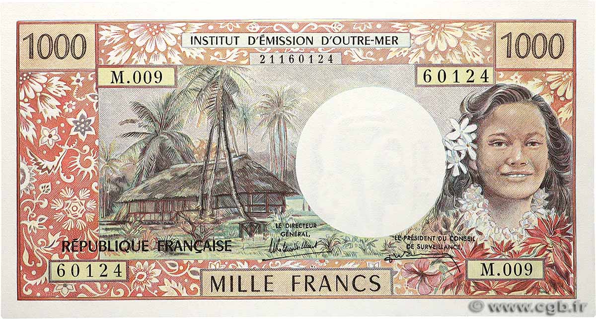 1000 Francs TAHITI 1988 P.27d q.FDC