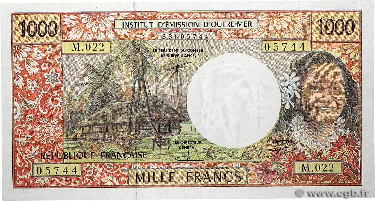1000 Francs FRENCH PACIFIC TERRITORIES 2000 P.02f AU+