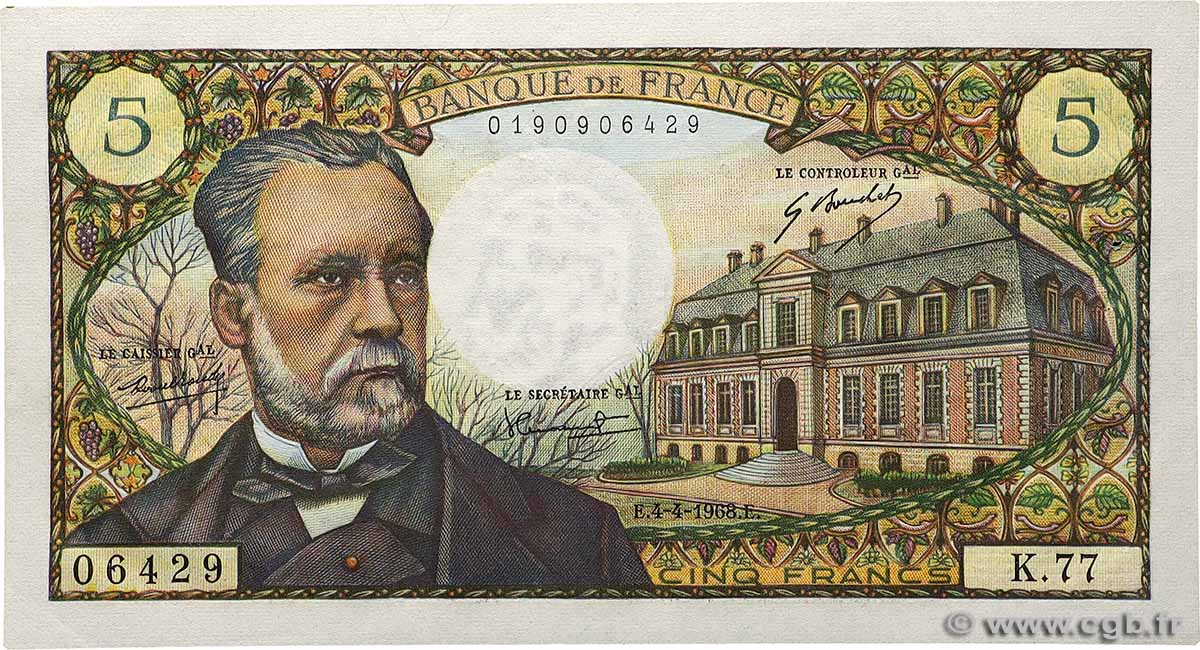 5 Francs PASTEUR FRANKREICH 1968 F.61.07 fST