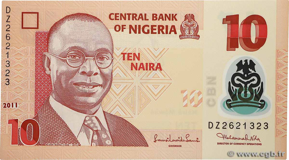 10 Naira NIGERIA 2011 P.39c ST