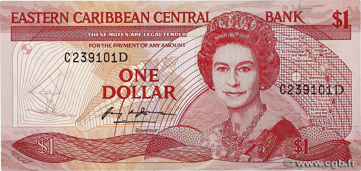 1 Dollar CARAÏBES 1988 P.21d pr.NEUF