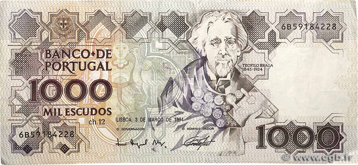 1000 Escudos PORTUGAL 1994 P.181k S