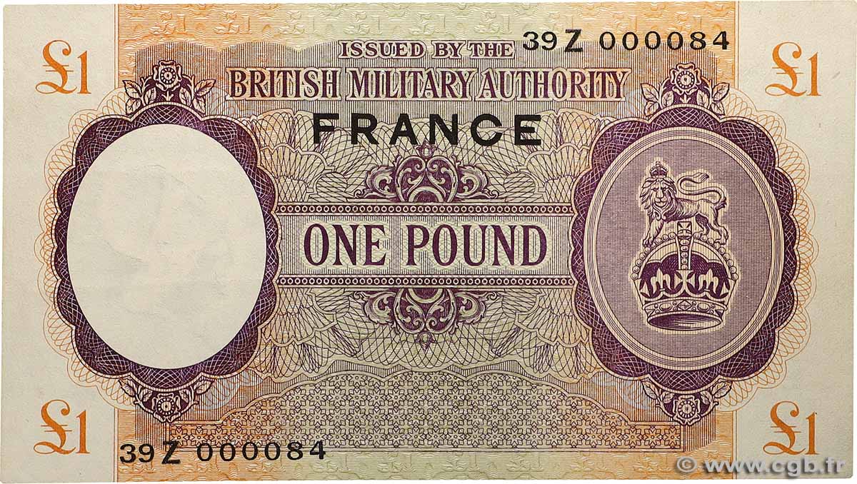 1 Pound FRANKREICH 1944 VF.15.01 VZ+