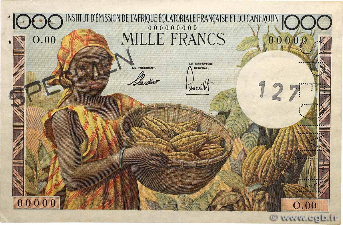 1000 Francs tpe 1957 IE Spécimen AFRIQUE ÉQUATORIALE FRANÇAISE 1957 A.143aS3 VZ