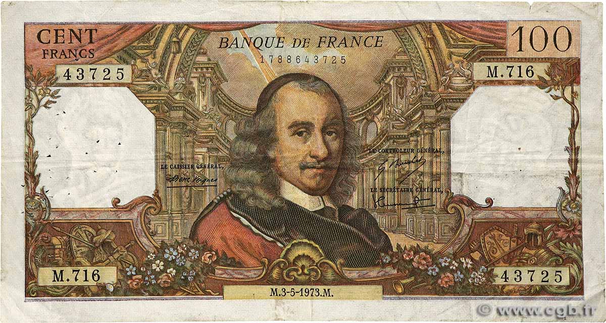 100 Francs CORNEILLE FRANCE 1973 F.65.42 F