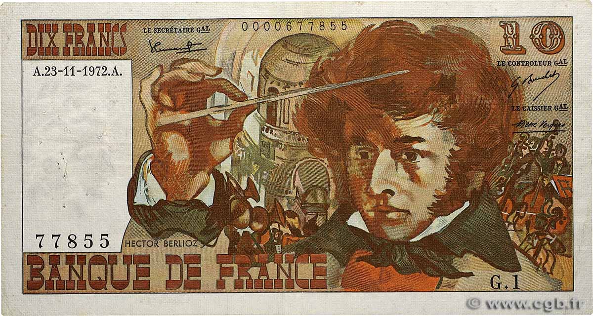 10 Francs BERLIOZ FRANKREICH 1972 F.63.01 S