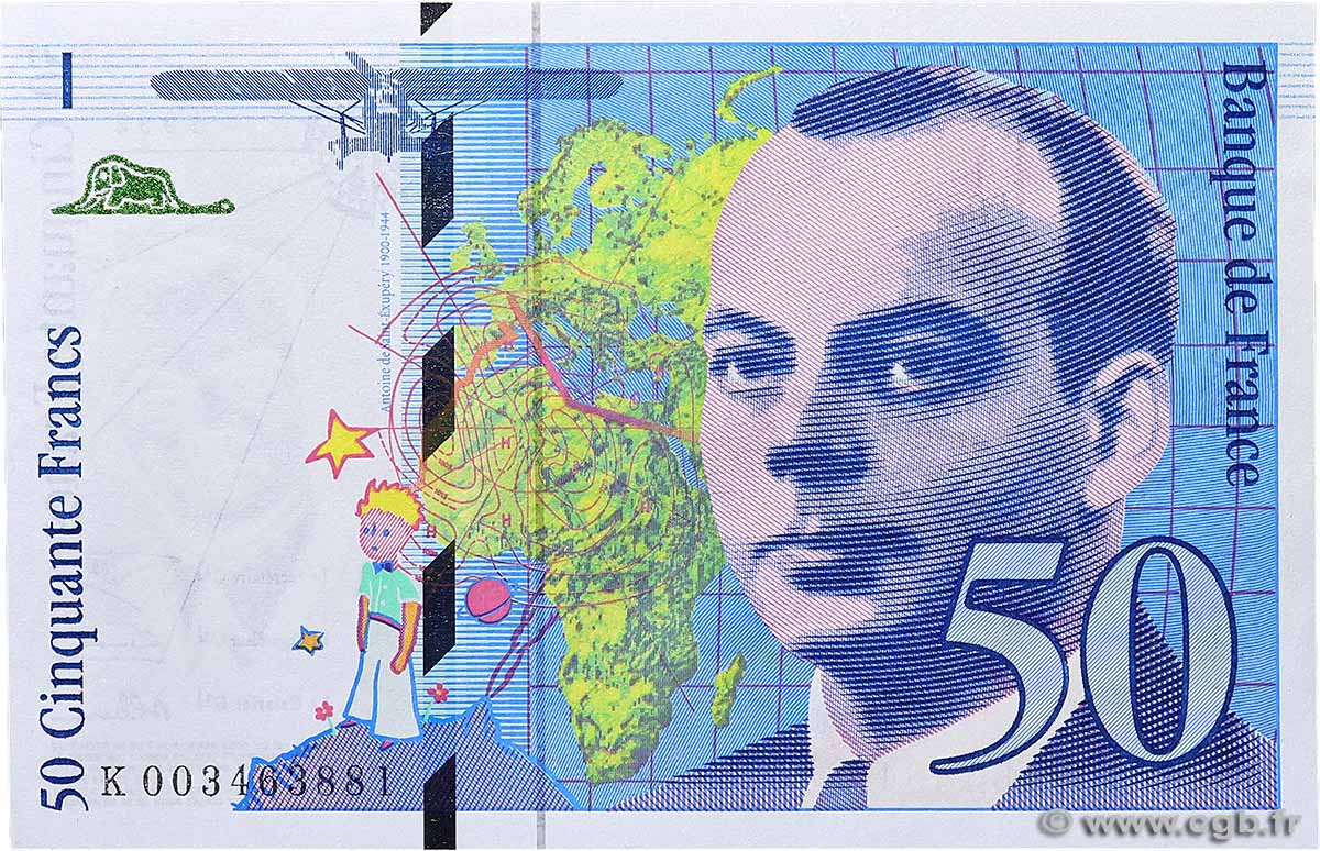 50 Francs SAINT-EXUPÉRY FRANCE 1992 F.72.01b pr.NEUF